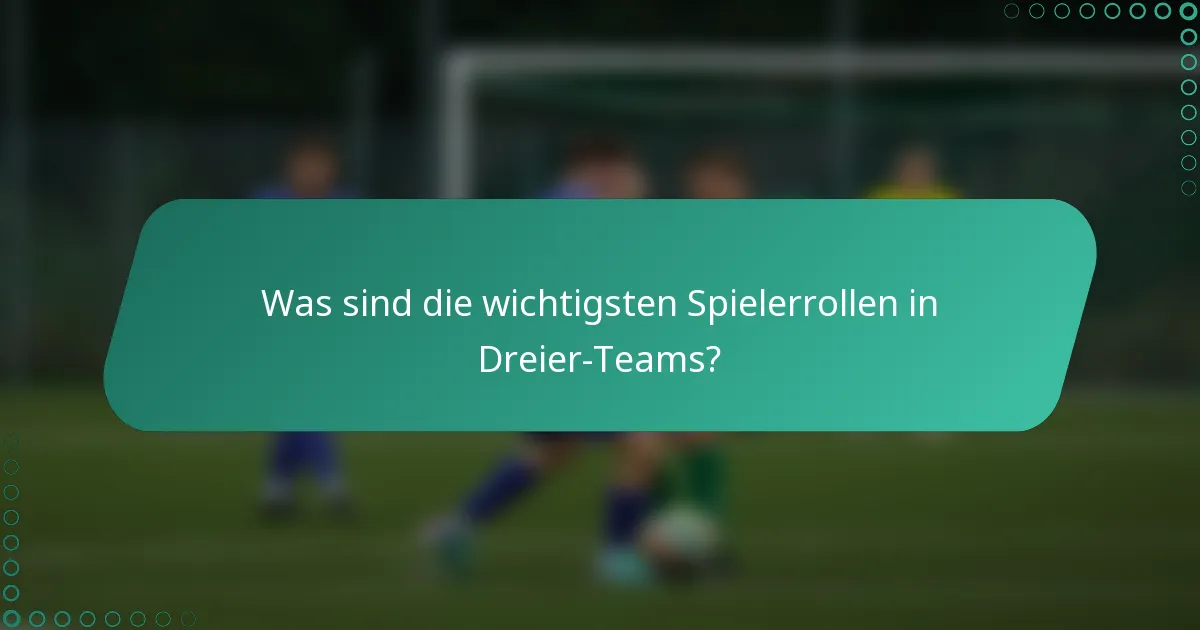 Was sind die wichtigsten Spielerrollen in Dreier-Teams?