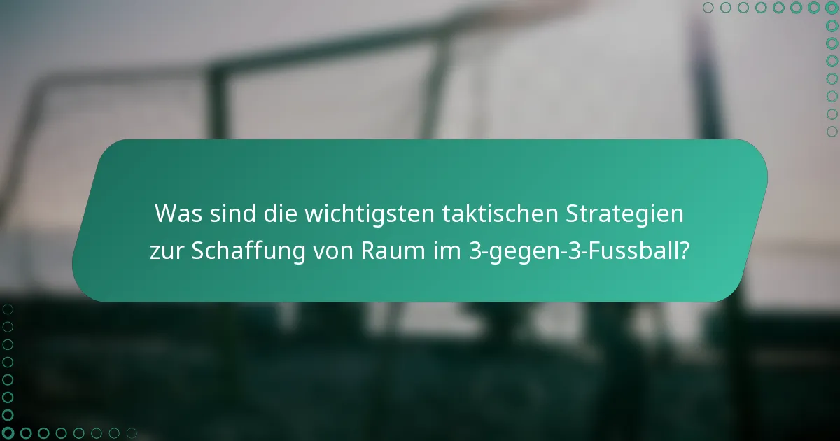 Was sind die wichtigsten taktischen Strategien zur Schaffung von Raum im 3-gegen-3-Fussball?
