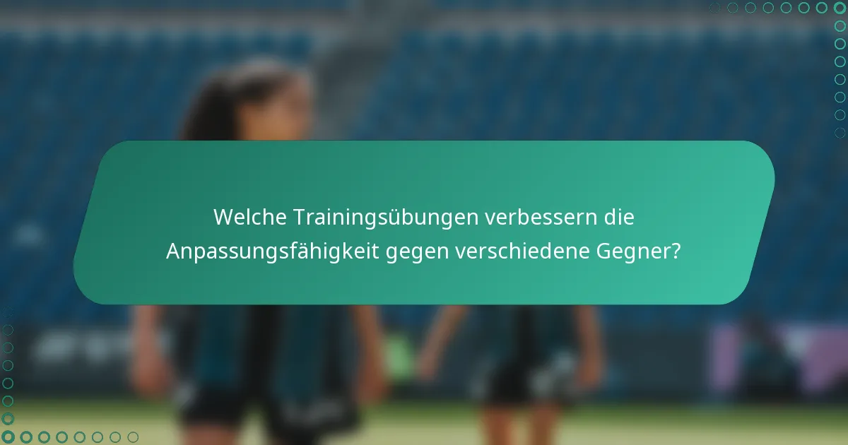 Welche Trainingsübungen verbessern die Anpassungsfähigkeit gegen verschiedene Gegner?